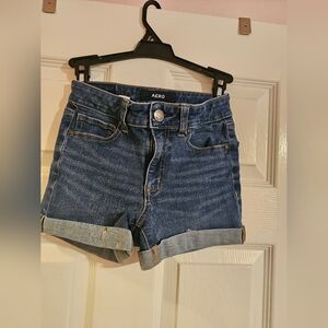 Aeropostale Blue Denim Jean Shorts with Cuffed Hem